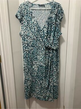 Apt. 9 Teal Animal-Print Wrap Dress